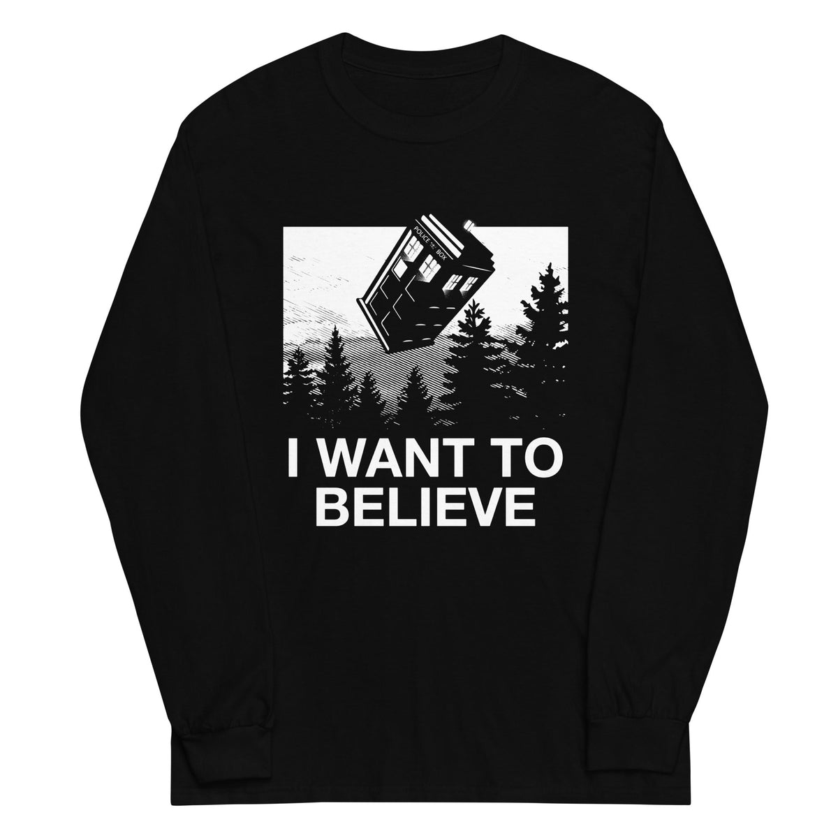 I Want To Believe Tardis Unisex Long Sleeve Tee product image 2