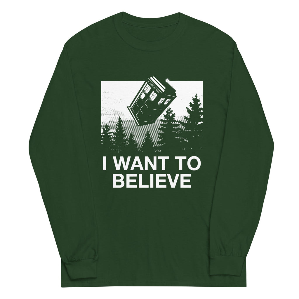 I Want To Believe Tardis Unisex Long Sleeve Tee product image 4