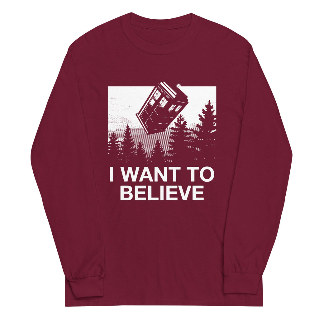 I Want To Believe Tardis Unisex Long Sleeve Tee product image 3