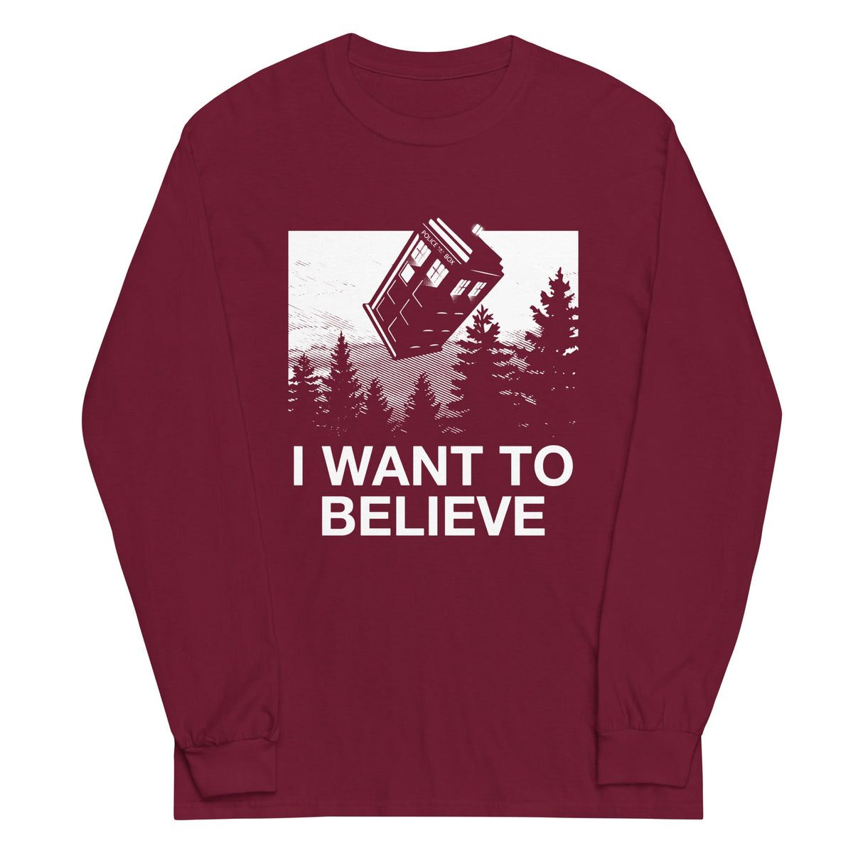 I Want To Believe Tardis Unisex Long Sleeve Tee product image 3