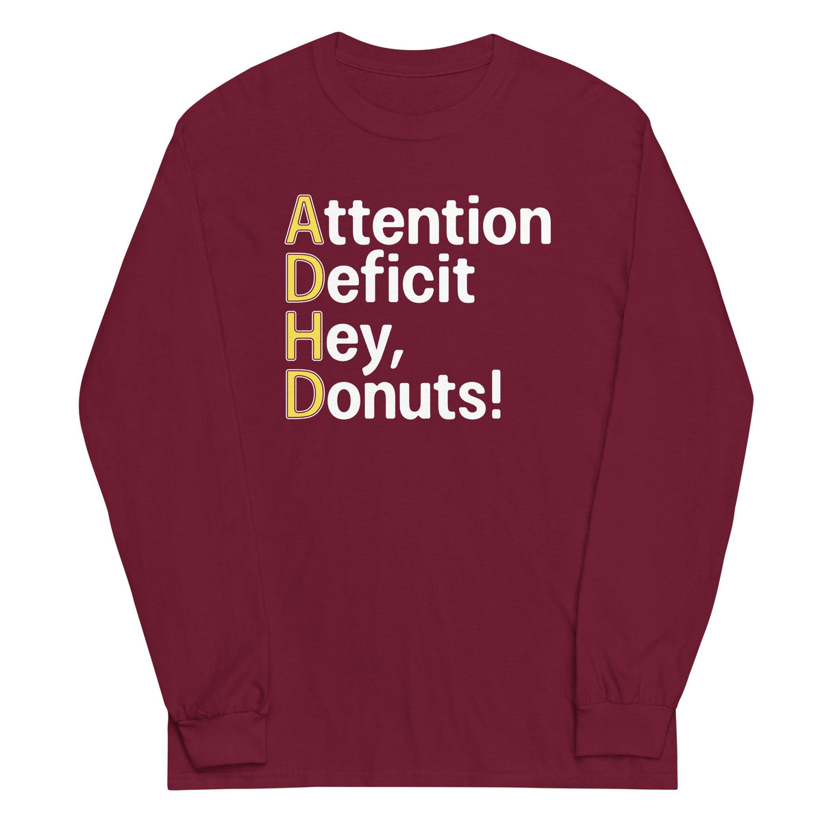 Attention Deficit Hey, Donuts! Unisex Long Sleeve Tee product image 3