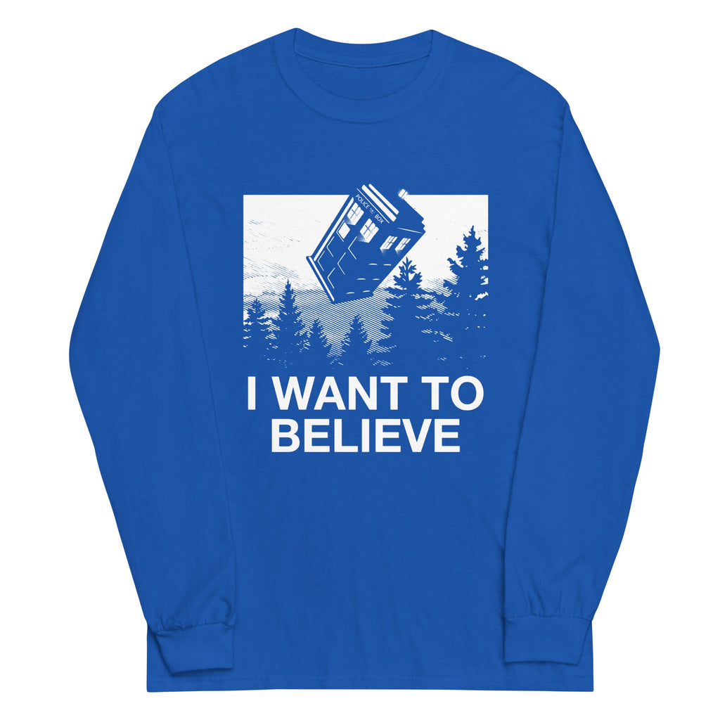 I Want To Believe Tardis Unisex Long Sleeve Tee product image 5