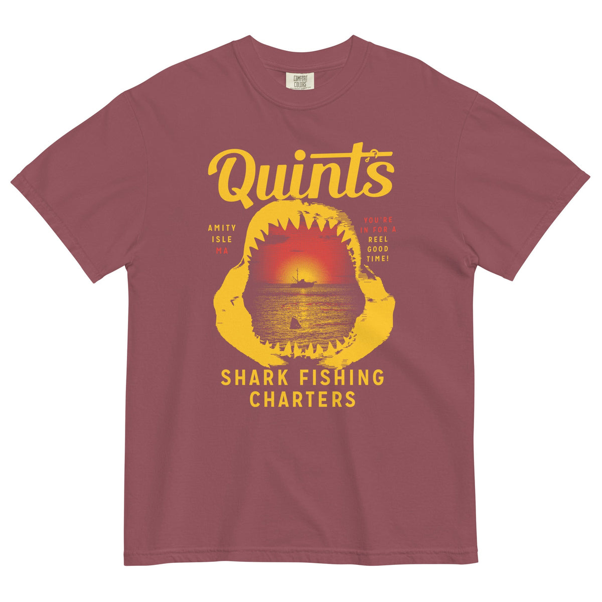 Quint's Shark Fishing Charters Men's Relaxed Fit Tee product image 4