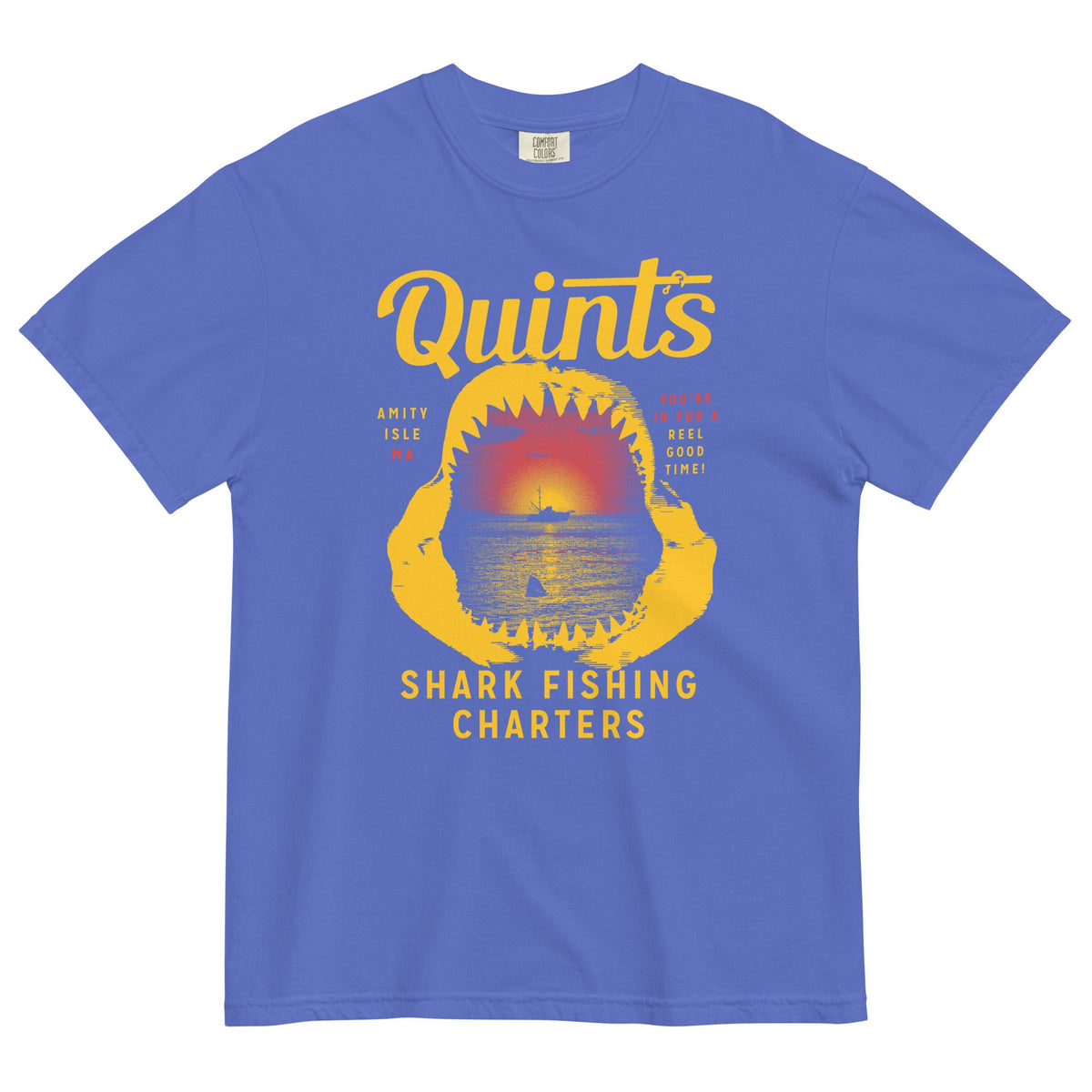 Quint's Shark Fishing Charters Men's Relaxed Fit Tee product image 5