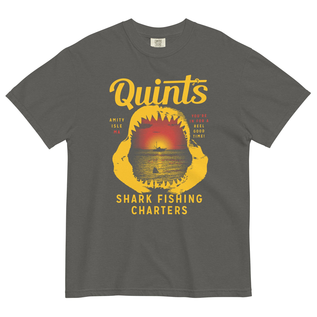 Quint's Shark Fishing Charters Men's Relaxed Fit Tee product image 3