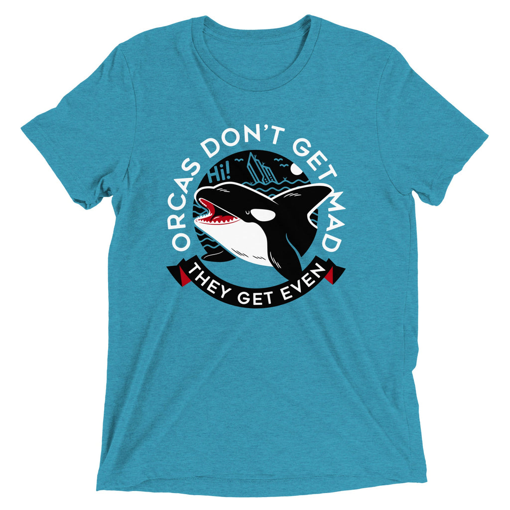 Orcas Don't Get Mad They Even Men's Tri-Blend Tee product image 5