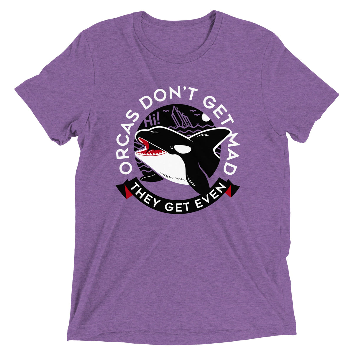 Orcas Don't Get Mad They Even Men's Tri-Blend Tee product image 3