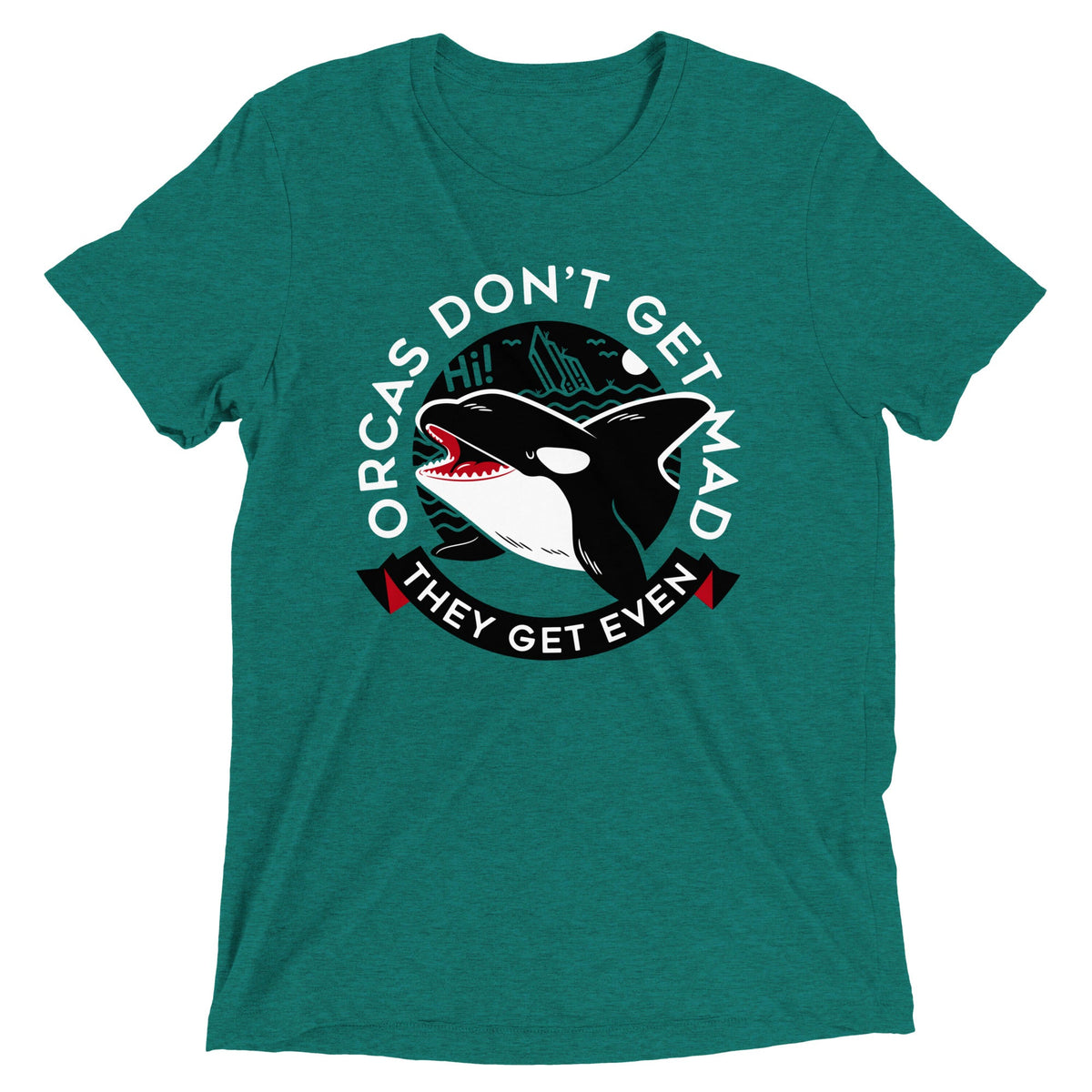 Orcas Don't Get Mad They Even Men's Tri-Blend Tee product image 2