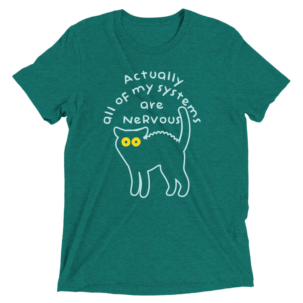 Actually All Of My Systems Are Nervous Men's Tri-Blend Tee product image 3