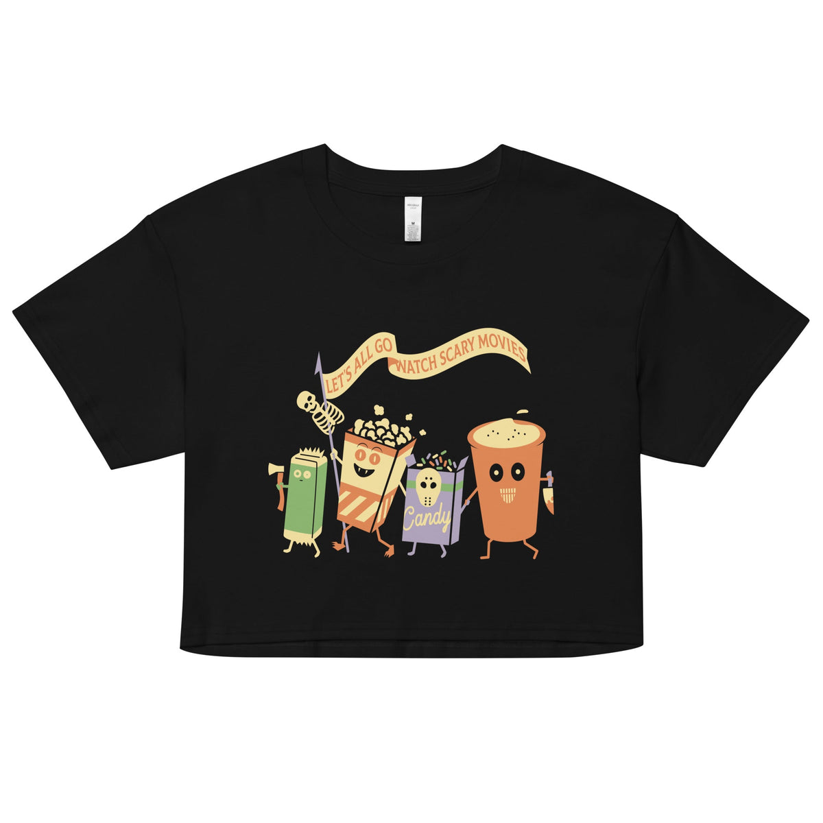 Let's All Go Watch Scary Movies Women's Crop Tee product image 1