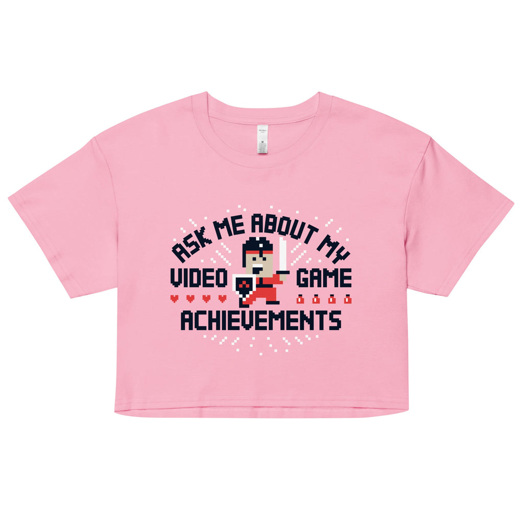 Ask Me About My Video Game Achievements Women's Crop Tee product image 1