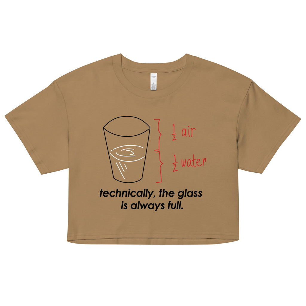 Technically, The Glass Is Always Full Women's Crop Tee product image 2