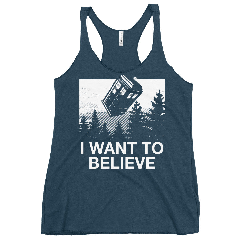 I Want To Believe Tardis Women's Racerback Tank