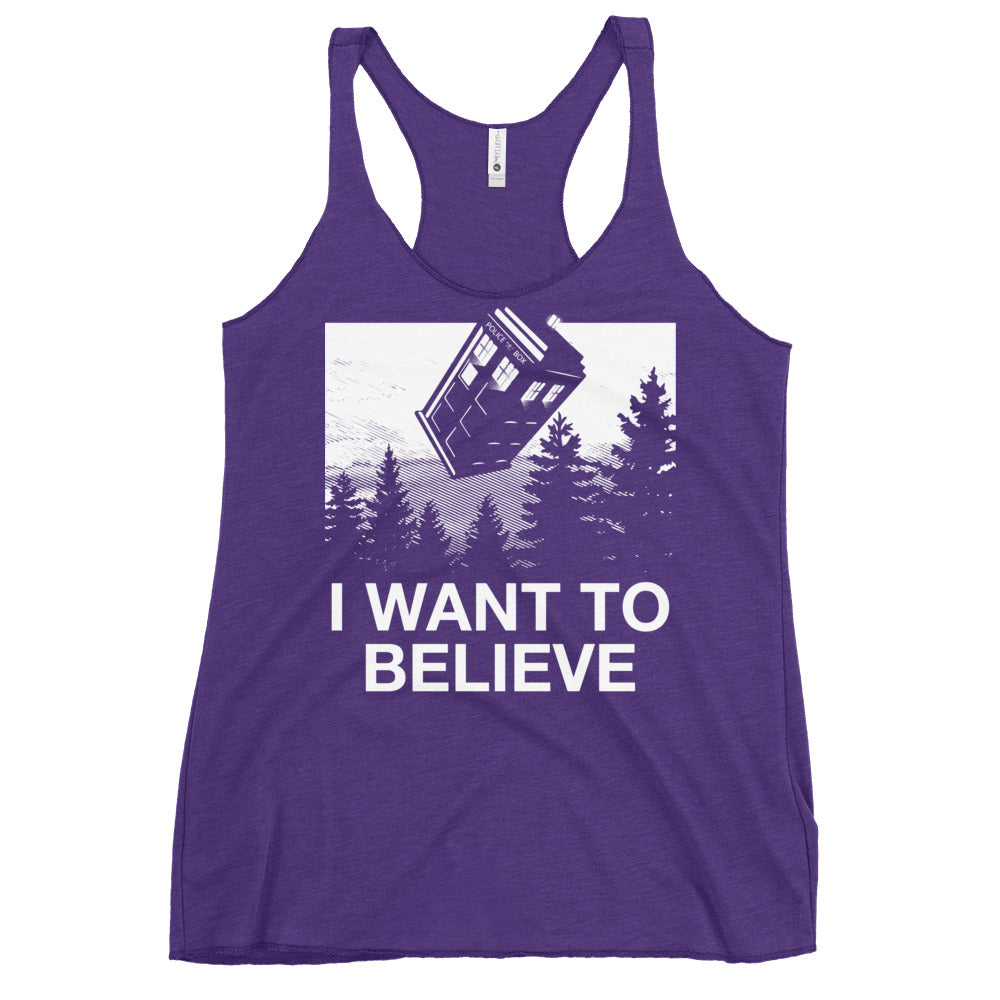 I Want To Believe Tardis Women's Racerback Tank