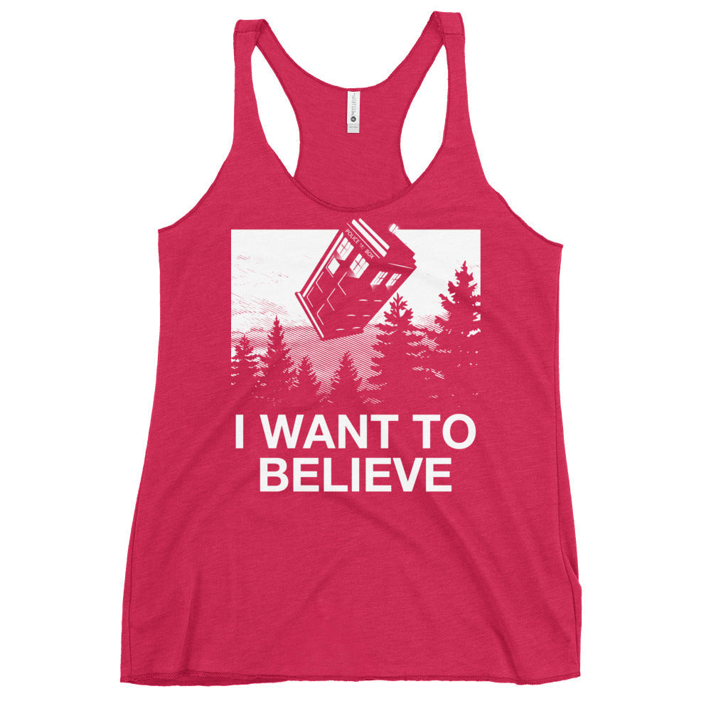 I Want To Believe Tardis Women's Racerback Tank