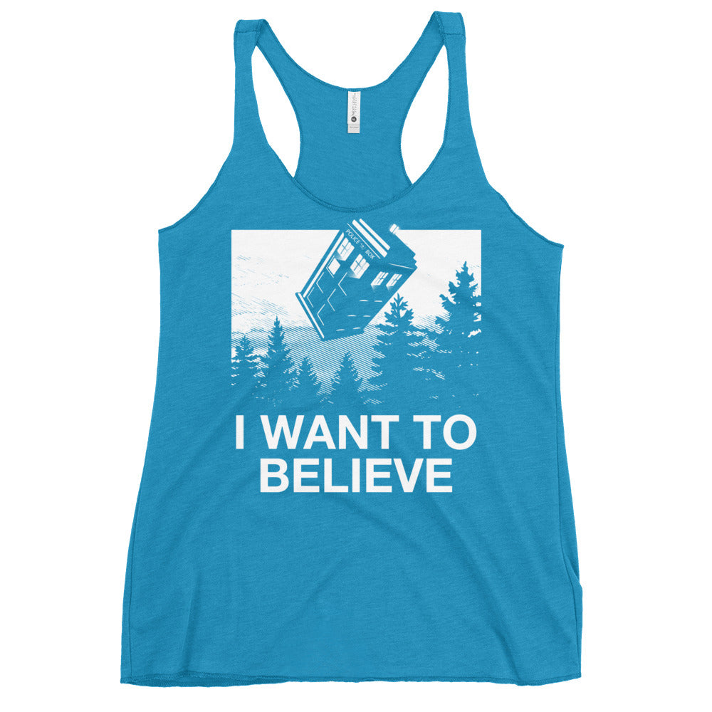 I Want To Believe Tardis Women's Racerback Tank