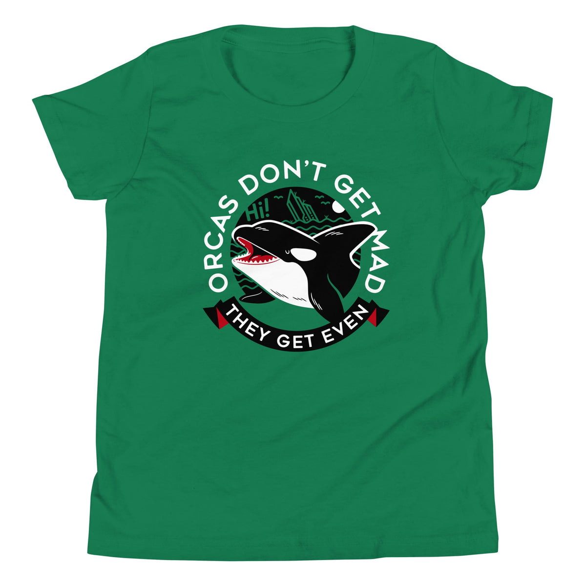 Orcas Don't Get Mad They Even Kid's Youth Tee product image 4